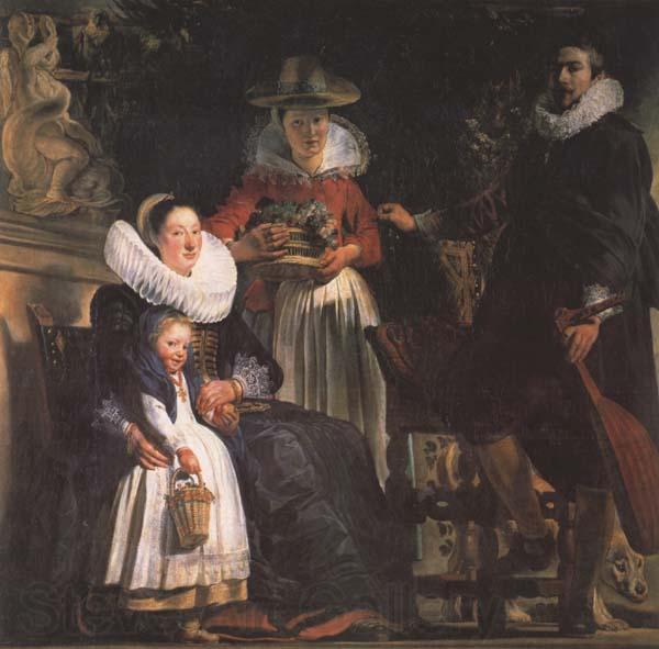Jacob Jordaens The Artst and his Family (mk45) Norge oil painting art